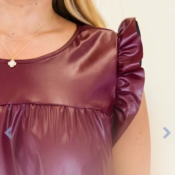 Burgundy Flirty Fun Top - Picture 3 of 3